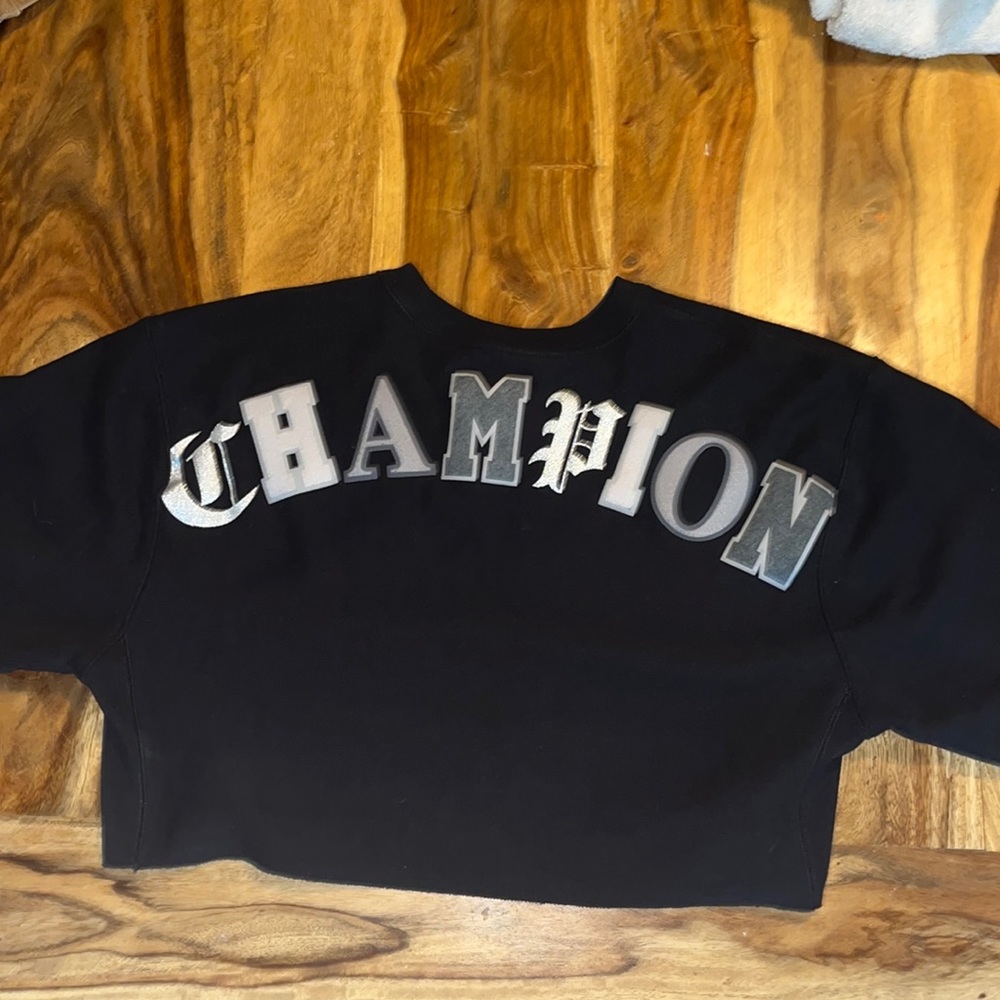 Champion Y2k retro reverse weave old english cropped crew neck